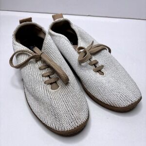 Arcopedico White LS Knit Lace Up Sneakers Womens 39 Comfort Shoes Portugal Made